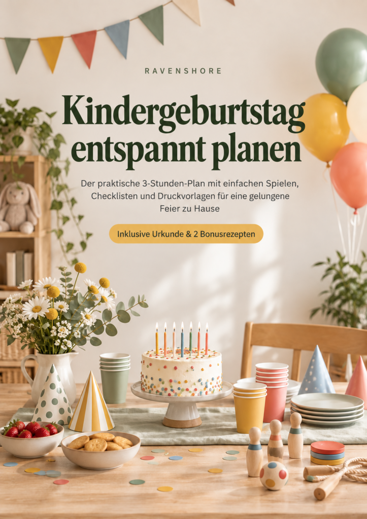 Cover des PDF-Ratgebers Kindergeburtstag entspannt planen